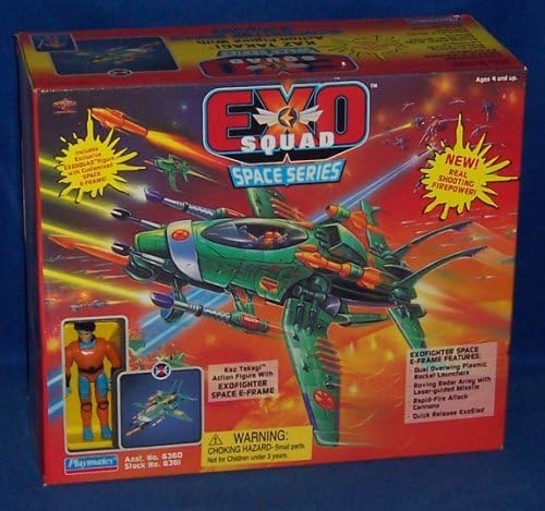EXO SQUAD Kaz Takagi Exclusive Action Figure with Exofighter Space E-Frame (1994 Playmates) by Exo Squad