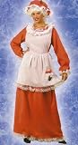 Mrs. Santa Claus 3-Piece Christmas Costume - Adult Size Medium/Large (8-14)