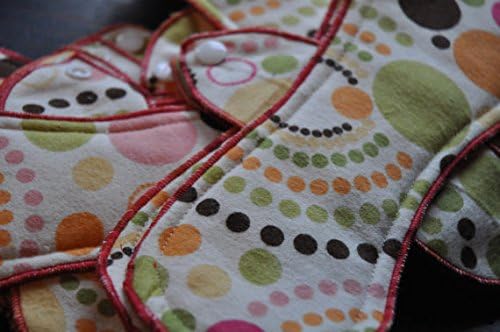 Bamboo & Cotton / PUL Set of Menstrual Pads- Reusable (Set of 10 2 Sizes) Geometric Prints (10)