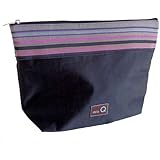 della Q Large Zipper Knitting Case for Notions (9.5" W x 6" H x 2.75" D); 035 Black Stripes 1103-1-035