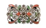 Catherine Popesco Sterling Silver Plated Antique Style Brooch Pin with Swarovski Crystals