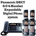 Panasonic KX-TG1062M DECT 6.0 Cordless/Corded Phone with Answering Machine With 4 Handsets