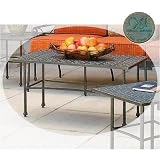 Windham Castings Cast Aluminum Woven Coffee Table, Grecian Green
