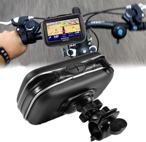 4.3" GPS SAT NAV Phone Waterproof Leather Case Mount Holder Motorcycle Bike