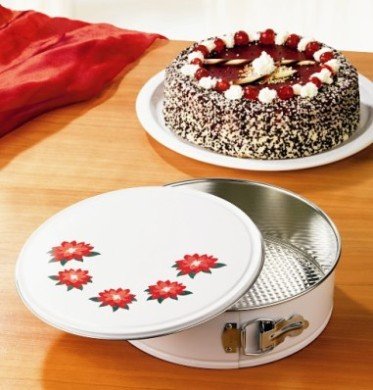 Design Springform Backform mit Deckel und Dekor 