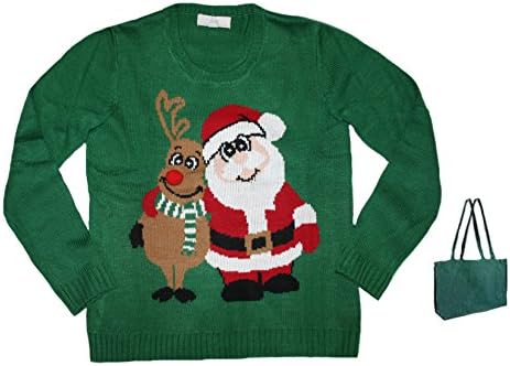 Friends Forever Pullover Christmas Sweater Womens' and Gift Bag (Medium)