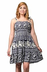 Flared-Skirt Spaghetti Strap Rayon General Print  Dress