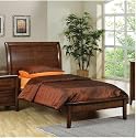 Scottsdale Collection Twin or Full Size Low Profile Sleigh Bed in Walnut Finish