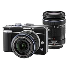 Olympus PEN E-PL1 Systemkamera (13 Megapixel, 6,9 cm Display, Bildstabilisator) Double Zoom Kit (EZ-M1442L & EZ4015-2) schwarz