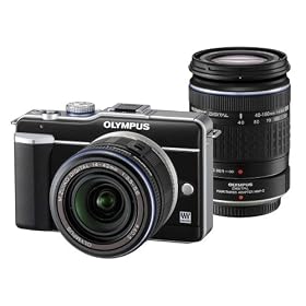 Olympus E-PL1  Compact System Camera - Black (14-42mm Black & 40-150mm Black Lenses)