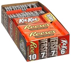 Hershey's 4-Flavor Variety Pack (Kit Kat, Reese's Peanut Butter Cups, Hershey's Milk Chocolate & Chocolate with Almonds), 30-Count Bars