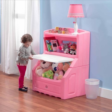 Lift and Hide Bookcase Storage Chest Pink