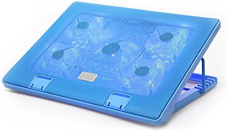 NUOXI S500 Mute 5 Fans Radiators Computer Cooler Laptop Cooling Rack Notebook Cooling Pad Bracket Base Plate Mute 14 to 15.6 inch Blue