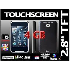 MP4 / MP3 Player 7,1cm (2,8 Zoll) QVGA Touchscreen true color + Mini SD Slot + Eingebaute KAMERA 1.3 MPixel + 4GB