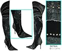 KNEE HIGH CANVAS REPTILE POINTY BOOT