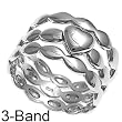 Sterling Silver Ring - 3 Band - Size: 5-9