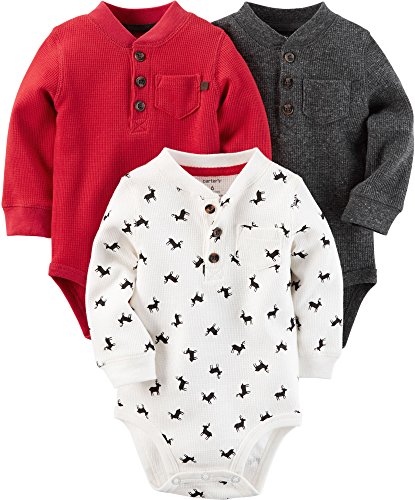 Carter's Baby Boys Multi-pk Bodysuits, Red, 9M