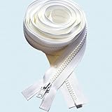 Zipperstop Wholesale YKK® 108" Zipper ~ Long Arm Quilting Machine Zipper ~ YKK #5 Molded Plastic ~ Separating - White (1 Zipper)