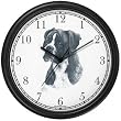 Boxer Dog (MS) Wall Clock by WatchBuddy Timepieces (Black Frame)
