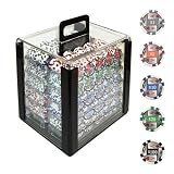 Poker Chip Set with Acrylic Carrier and Trays: 1,000 Chips
