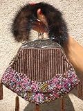 NEW SILVER METAL w/ MINK EVENING FUR PURSE #11006
