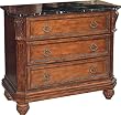 Chest with Black Granite Top 3 Drawers 42"w Cabinet Solid Wood