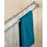 Duo Shower Rod & Towel Rack - Brushed Nickel by Polder