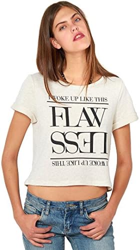 Jc Fits Womens I Woke Up Like This Top, Ivory, S