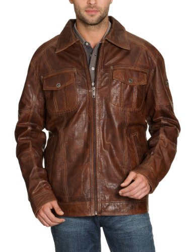 Camel Active Herren Jacke 4202 Lederjacke, Gr. 54, Braun (034 cognac) Preisvergleich