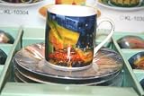 Houseware Demitasse Cafe Vincent Van Gogh Design Classic Coffee Espresso Cups and Saucers, Set of 6