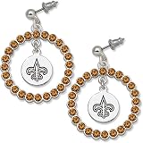 LogoArt New Orleans Saints Crystal Logo Earrings