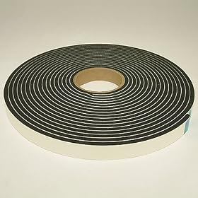 JVCC SCF-02 Single Coated Foam Tape (medium density): 1/4 in. thick foam x 1 in. x 35 ft. (Black)