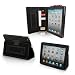 Snugg iPad 2 Case – Leather Case Cover and Flip Stand with Card Slots, Pocket & Elastic Hand Strap and Premium Nubuck Fibre Interior (Black) – Automatically Wakes and Puts the iPad 2 to Sleep. Superior Quality Design as Featured in GQ Magazine