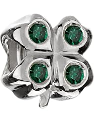Authentic Chamilia Charm "Lucky Clover" Green CZ JA-49