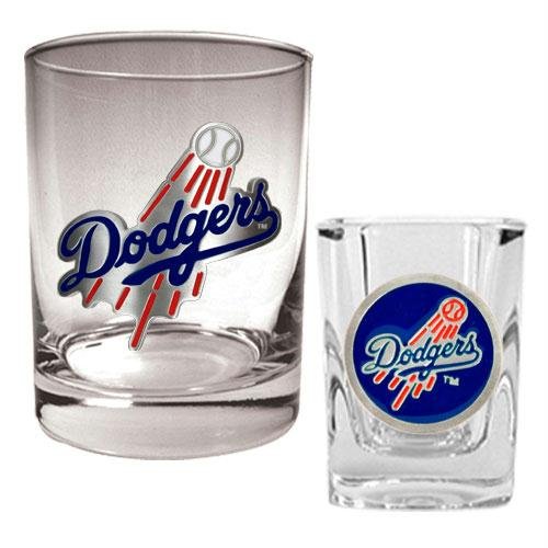 MLB Los Angeles Dodgers Rocks Glass & Square Shot Glass Set - Primary Logo