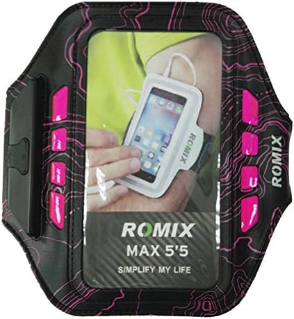 LED running sports arm band waterproof case with Water Resistant + Sweat Proof + Key/cash/card Holder for 5.5-inch iPhone6 plus/6S plus (Pink)