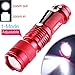 Enjoydeal Red Portable Mini CREE Q5 LED 1200 Lumen Zoomable Flashlight Torch AA/14500