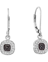 14K White Gold 0.25CT Black Diamond Fashion Earring