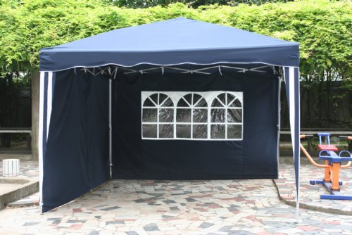 Falt Pavillon 3 x 3 m in blau mit 2 Seitenteilen