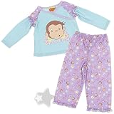 Curious George Teal and Purple Pajamas for Toddlers and Girls