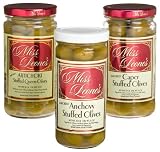 Miss Leone's Stuffed Queen Olives: Capers, Anchovy, Artichoke, 12-Ounce Jars (Pack of 3)