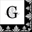 Monogram Regalia Cocktail Napkin - G Monogram Regalia Cocktail Napkin - G