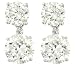 Platinum Overlay Sterling Silver Round Cubic Zirconia Four-prong drop Stud Earrings