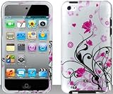 Pink Flowers Hard Snap On Case Cover Faceplate Protector for Apple iPod Touch 4 4th Generation + Free Texi Gift Box