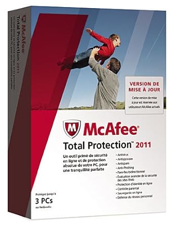McAfee total protection 2011 (3 postes, 1 an) - mise à jour