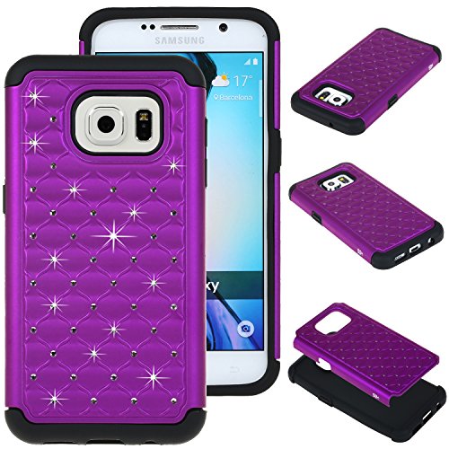 S7 Case, Galaxy S7 Case, SGM® Hybrid Gel Rhinestone Bling Armor Defender Case for Samsung Galaxy S7