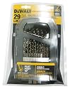 DEWALT DW1269 29 Piece Cobalt Pilot Point Metal Drill Bit Index Set