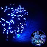 Coio ソーラー屋外LEDストリングライト 太陽発電 20メートル 200LED ガーデンライト 自動的にON/OFF 2つ発光モード クリスマス、新年、結婚式、パーティーなどの祝日用 (ブルー)