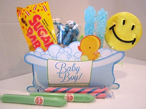 It's a Boy Candy Gift Basket filled with Novelty Candy and Chocolate and a $25 Babies R Us Gift Card perfect for Mother's Day