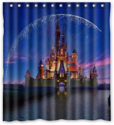 Hot Sale Shop Custom Waterproof Polyester Bathroom Fabric Shower Curtain decor 60" x 72" Disney Castle Christmas GiftPrint